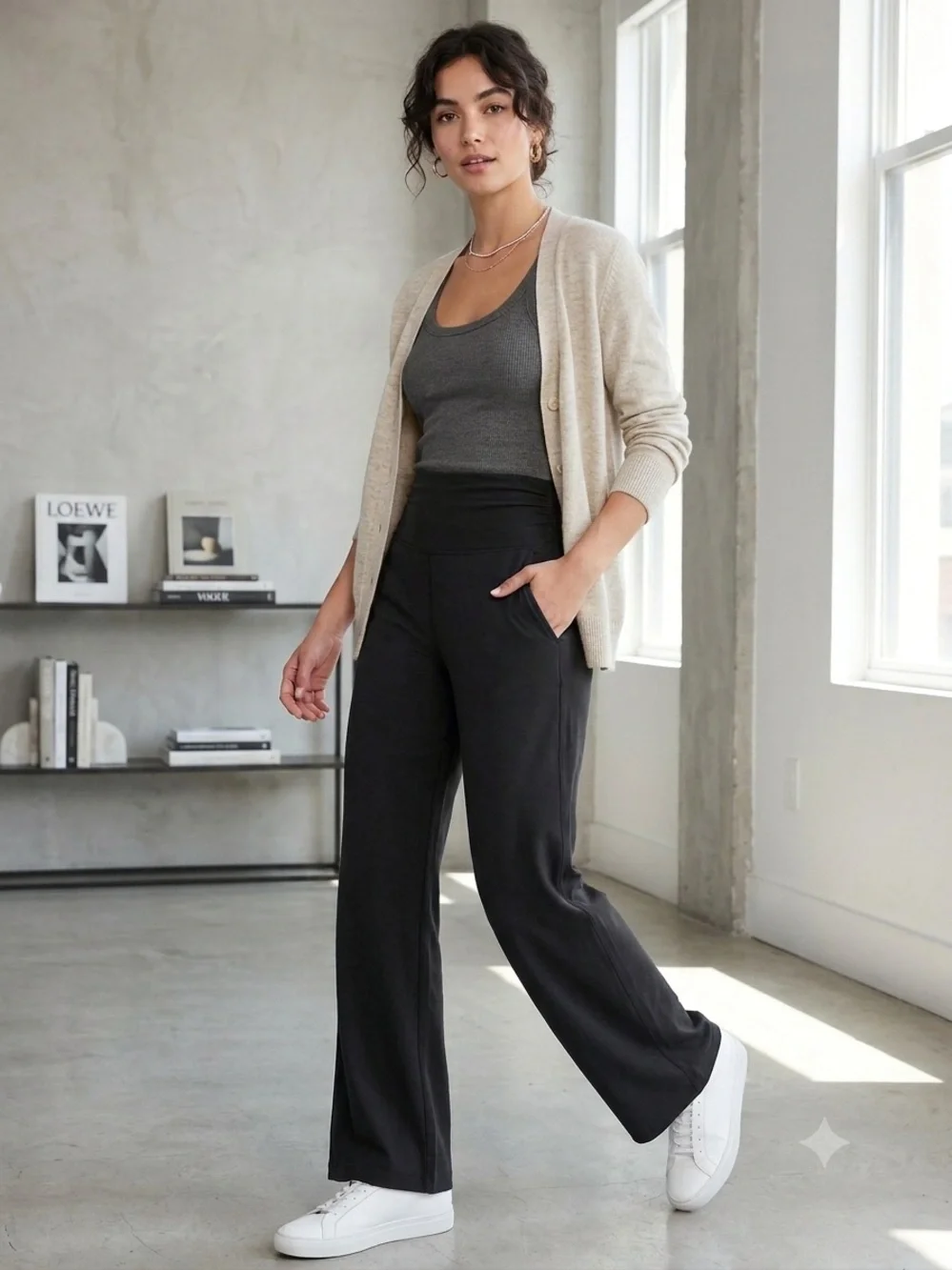 Lululemon High Rise Wide Leg Yoga Soft Athletic Lounge Pants Black 10.